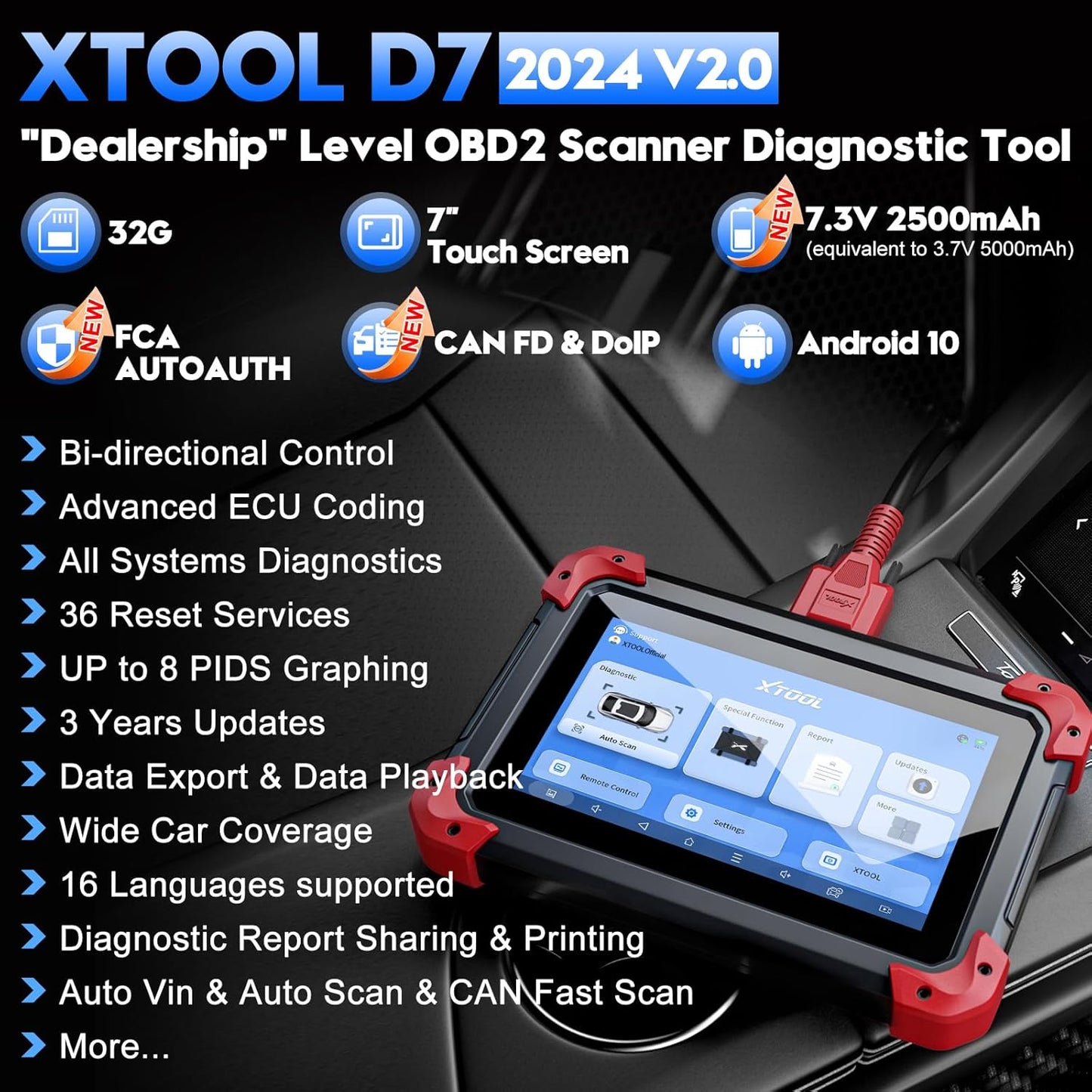 🚗2024 V2.0 Automotive Scanner Diagnostic Tool with Active Tests